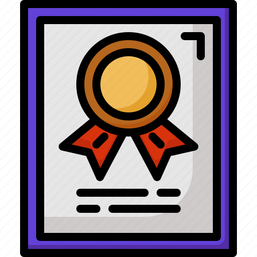 Qualify, ribbon, atom, qualified, certificate, science, laboratory icon - Download on Iconfinder
