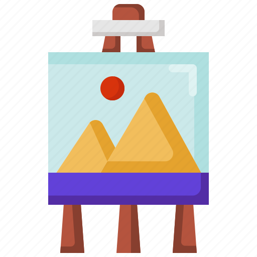 Easel, paint, brush, canvas, creative, landscape, painting icon - Download on Iconfinder