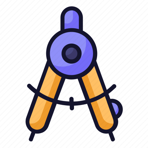 Bow compass, compasses, education, school, school material icon - Download on Iconfinder