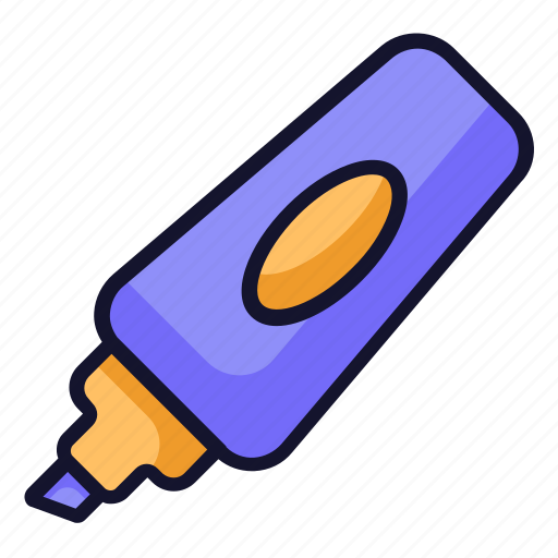 Highlighter, marker, school, education, study icon - Download on Iconfinder