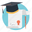 deed, degree, diploma, graduation certificate, scholars 