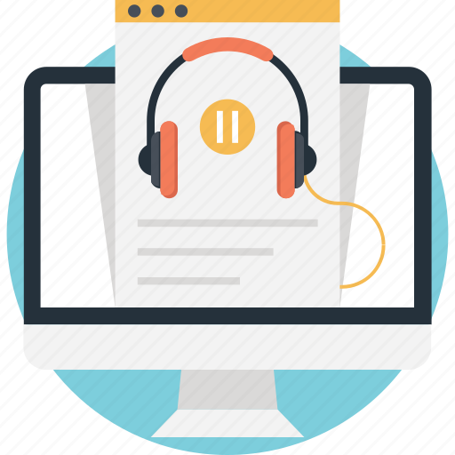 Audio book, audio tutorials, book with headphone, education, online book icon - Download on Iconfinder