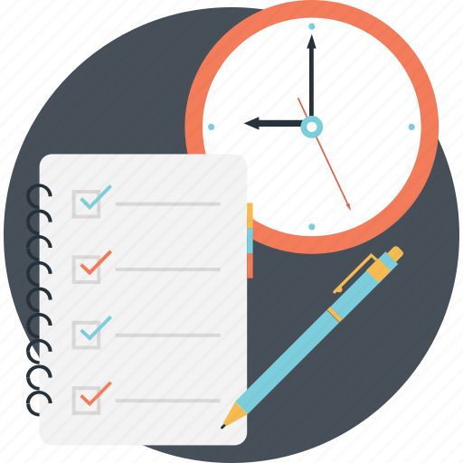 Checklist clock, schedule, to do time, todo reminder, work plan icon - Download on Iconfinder