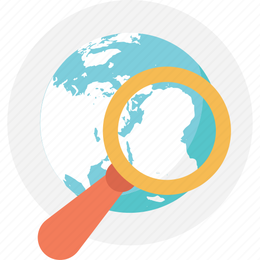 Global search, globe magnifying, internet, online search, planet discovery icon - Download on Iconfinder