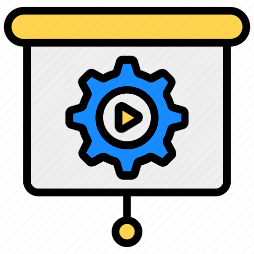 Multimedia, ppt presentation, presentation, video, video player, video presentation, video streaming icon - Download on Iconfinder