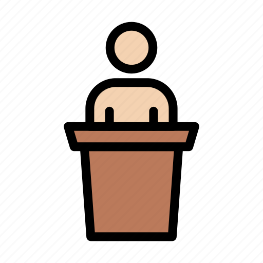 Presentation, speech, podium, student, education icon - Download on Iconfinder