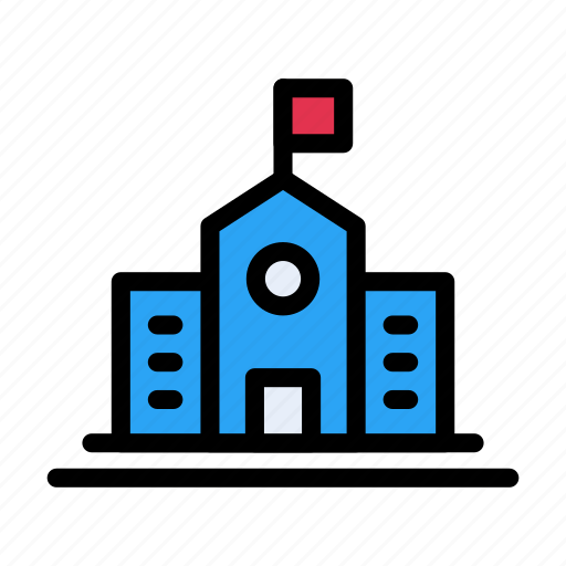 School, college, building, education, flag icon - Download on Iconfinder