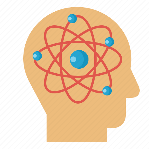 Atoms, education, head, science, think icon - Download on Iconfinder