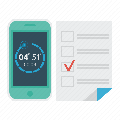 Education, science, smartphone, test, testing, timer icon - Download on Iconfinder