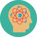 atoms, education, head, science, knowledge, thinking
