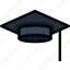 cap, hat, school, university, student, lineart, diploma 