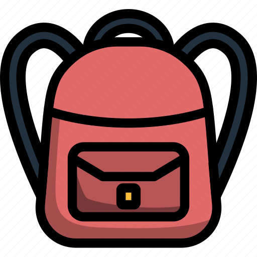 Rucksack, bag, school, backpack, lineart, back, pack icon - Download on Iconfinder