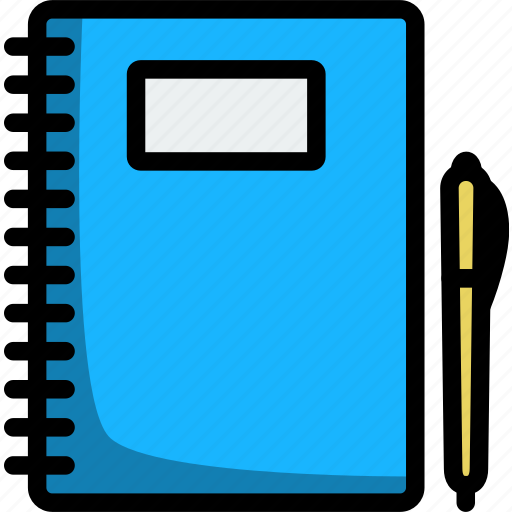 Book, pen, notebook, student, lineart, pencil icon - Download on Iconfinder