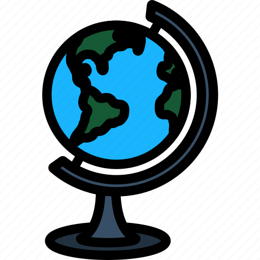 Globe, discovery, continent, geographic, lineart, silhouette, land icon - Download on Iconfinder