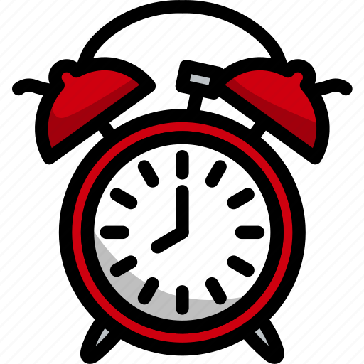 Clock, alarm, time, retro, lineart, school, alert icon - Download on Iconfinder