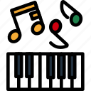 keyboard, piano, key, music, note, lineart, musical