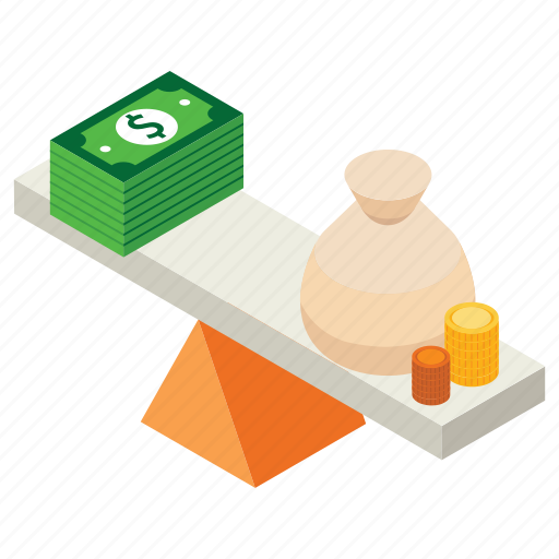 And, business, education, fee, isometric, money, scale icon - Download on Iconfinder