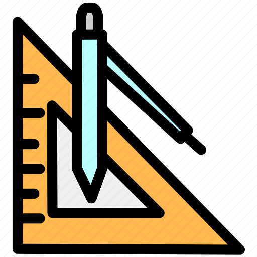 Pen, pencil, ruler, school, study icon - Download on Iconfinder