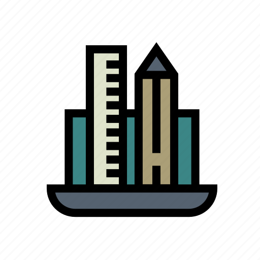 Education, research, school, studying, pencil, ruler, stationary icon - Download on Iconfinder