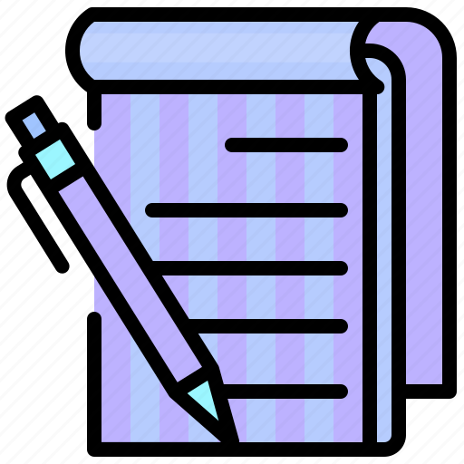 Study, education, notes, pencil, notebook, write, pen icon - Download on Iconfinder