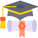 graduation, cap, academia, diploma, education, graduate