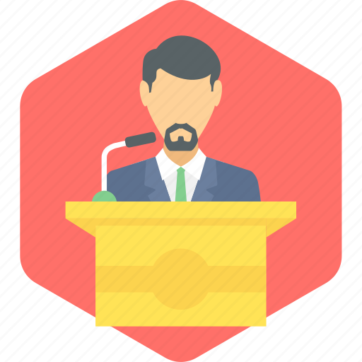 Speech, boy, communication, message, podium, student icon - Download on Iconfinder