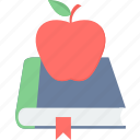 education, apple, book, bookmark, learning