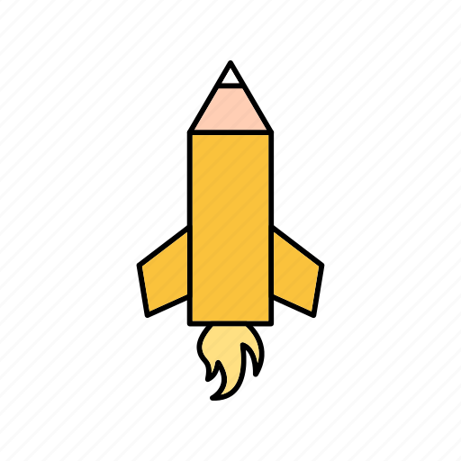 Pencil rocket, rocket, start icon - Download on Iconfinder