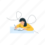 illustration, document, girl, reading, avatar 