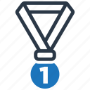 medal, prize, number one