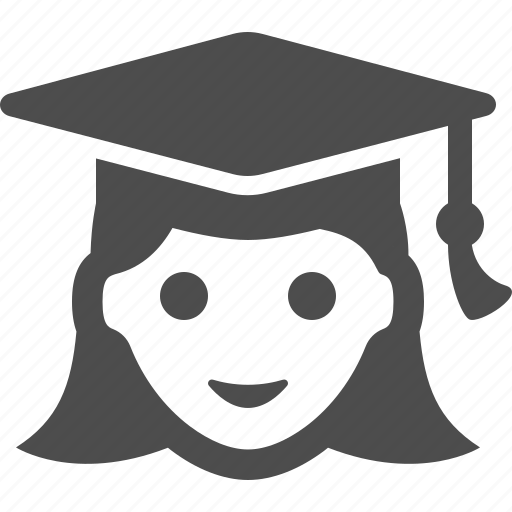 Education, girl, graduation cap, graduation hat, school, student icon - Download on Iconfinder
