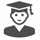 boy, education, graduation cap, graduation hat, man, student