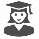 education, girl, graduation cap, graduation hat, student