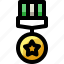achievement, army, award, badge, medal, military, school 