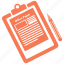 clipboard, note, office, paper, pencil 
