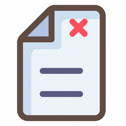 Exam, paper, rejected, document icon - Download on Iconfinder