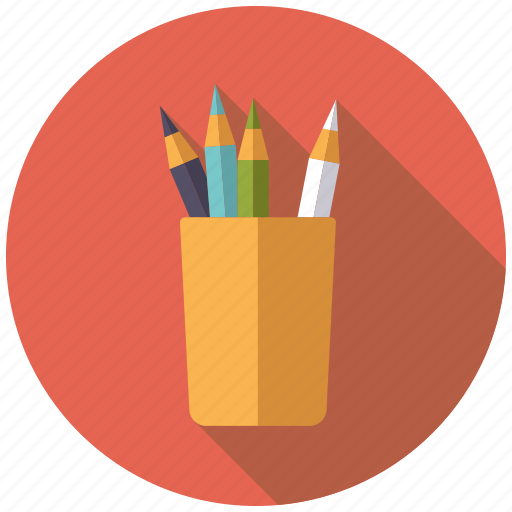 College, color pencils, drawing, education, elementary, school icon - Download on Iconfinder