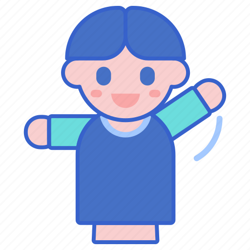 Boy, happy, puppet, waveing icon - Download on Iconfinder