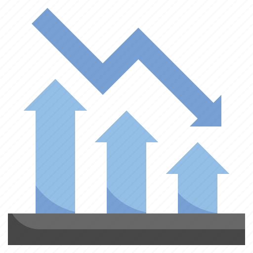 Recession, decrease, falling, sales, business icon - Download on Iconfinder