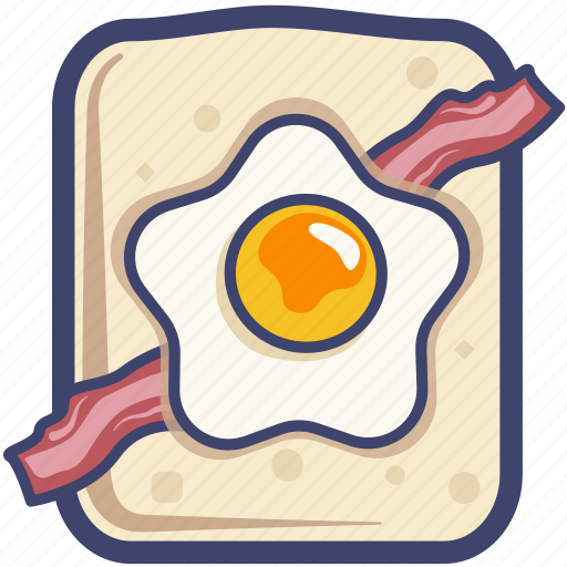 Bacon, bread, breakfast, egg, fried egg, ham, toast icon - Download on Iconfinder