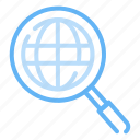 magnifying, glass, searching, worldwide, planet, earth, maps, flags, world