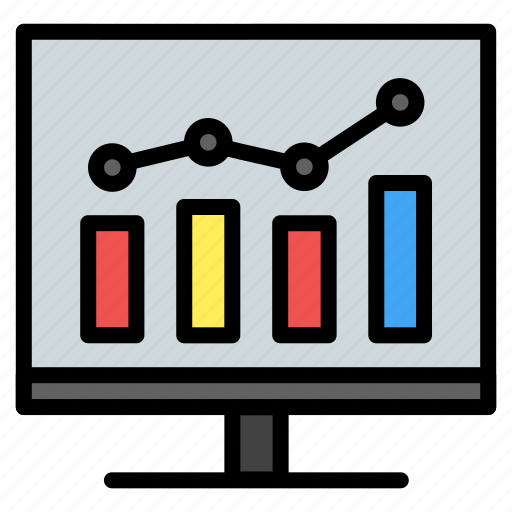 Graph, technology, business, and, finance, chart, laptop icon - Download on Iconfinder