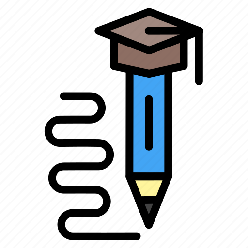 Pencil, hat, graduation, study, learning, education, draw icon - Download on Iconfinder