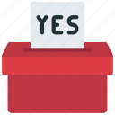 ballot, box, yes, voting, vote