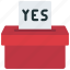 ballot, box, yes, voting, vote 