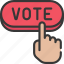 press, vote, button, voting, voter 