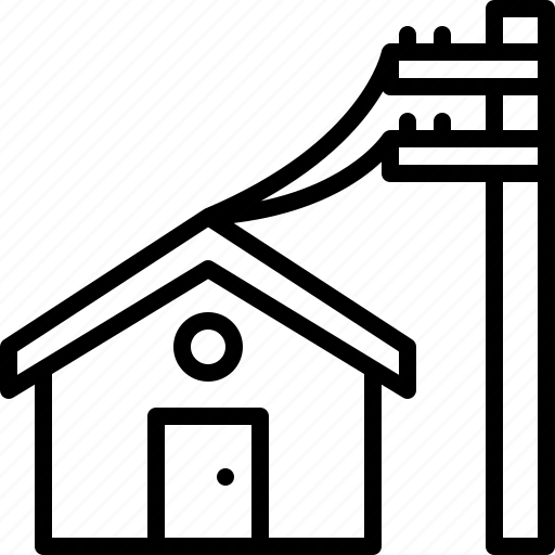 House, distribution, real estate, electricity, home, post, building icon - Download on Iconfinder