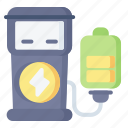 electric, car, icon, charging, station