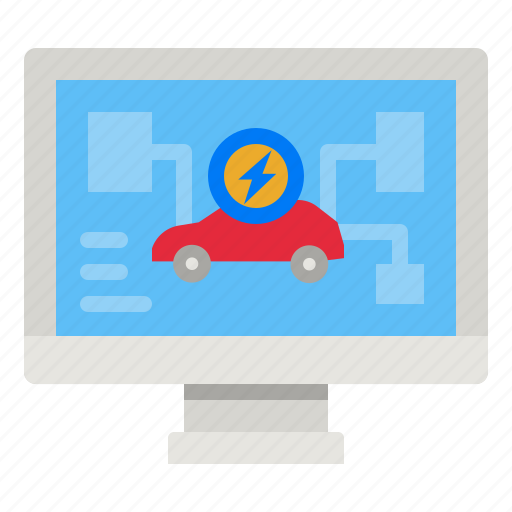 Diagnostic, industry, electric, car, screen icon - Download on Iconfinder