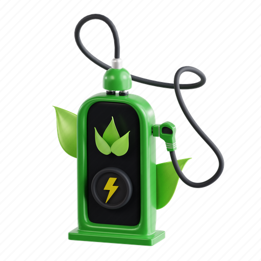 Green, energy, charging, station 3D illustration - Download on Iconfinder